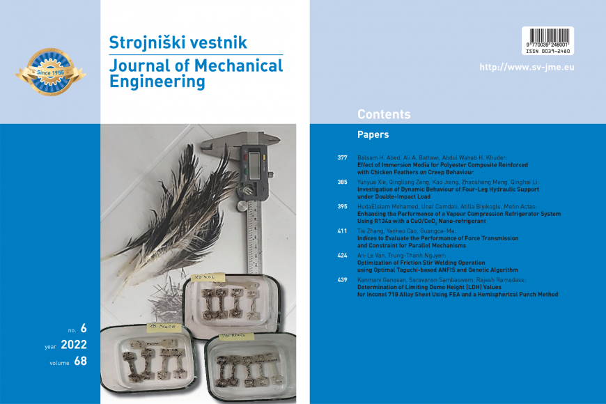 Iz La Je Nova Tevilka Revije Strojni Ki Vestnik Journal Of